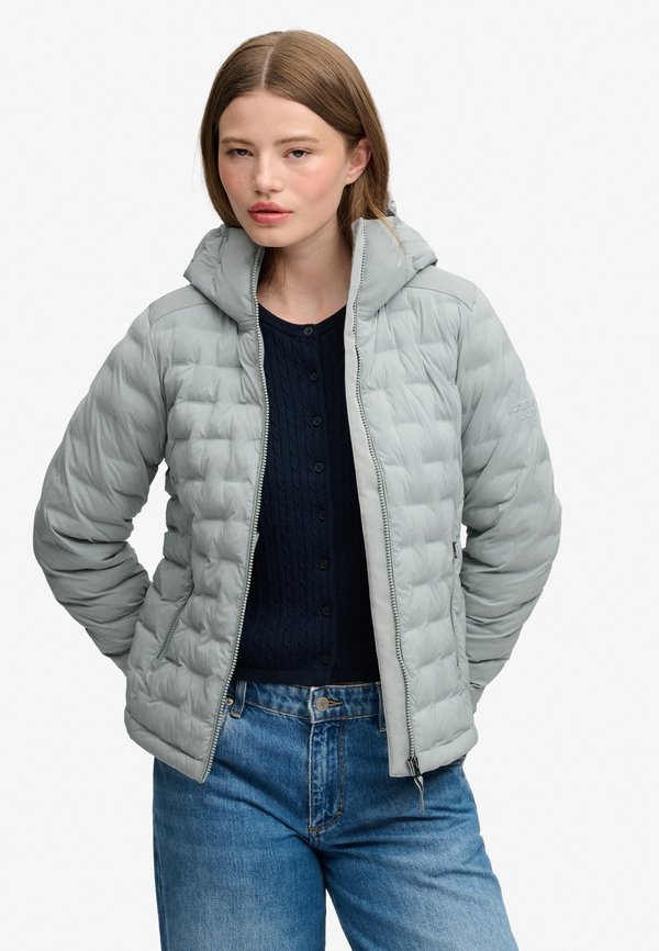 Superdry & Co SUPERDRY HOODED HEAT WELD PADDED JACKET.. - Winter jacket - pale grey texture