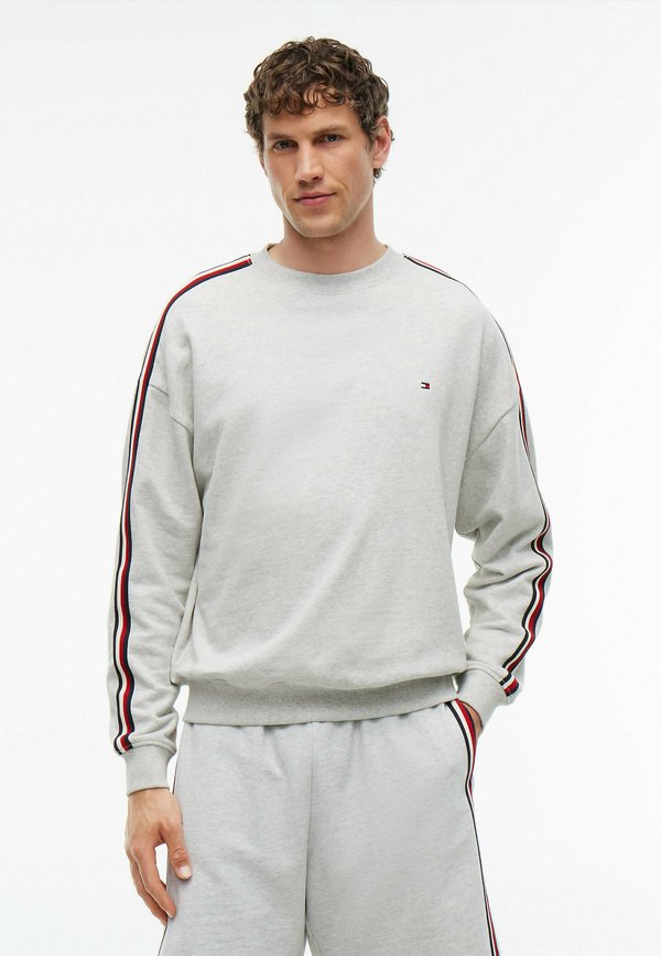Tommy Hilfiger TRACK TOP - TH GLOBAL STRIPE LG - Pyjama top - ice grey heather