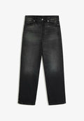 Bershka STRAIGHT WIDE JEANS - Straight leg jeans - black