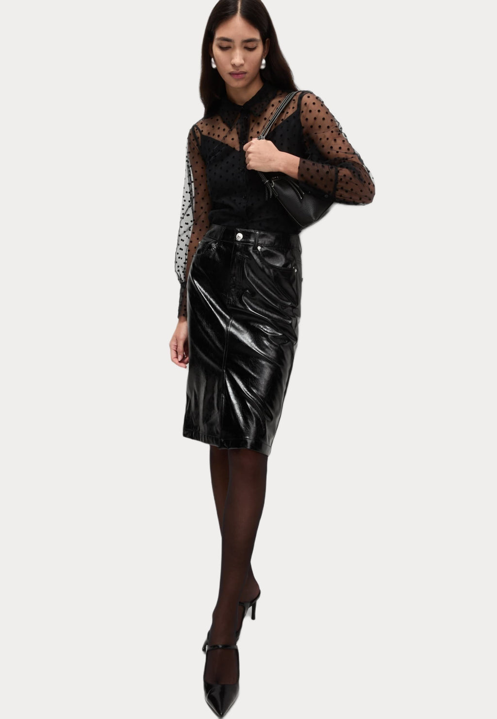 Marks & Spencer SHEER POLKA DOT COLLARED
