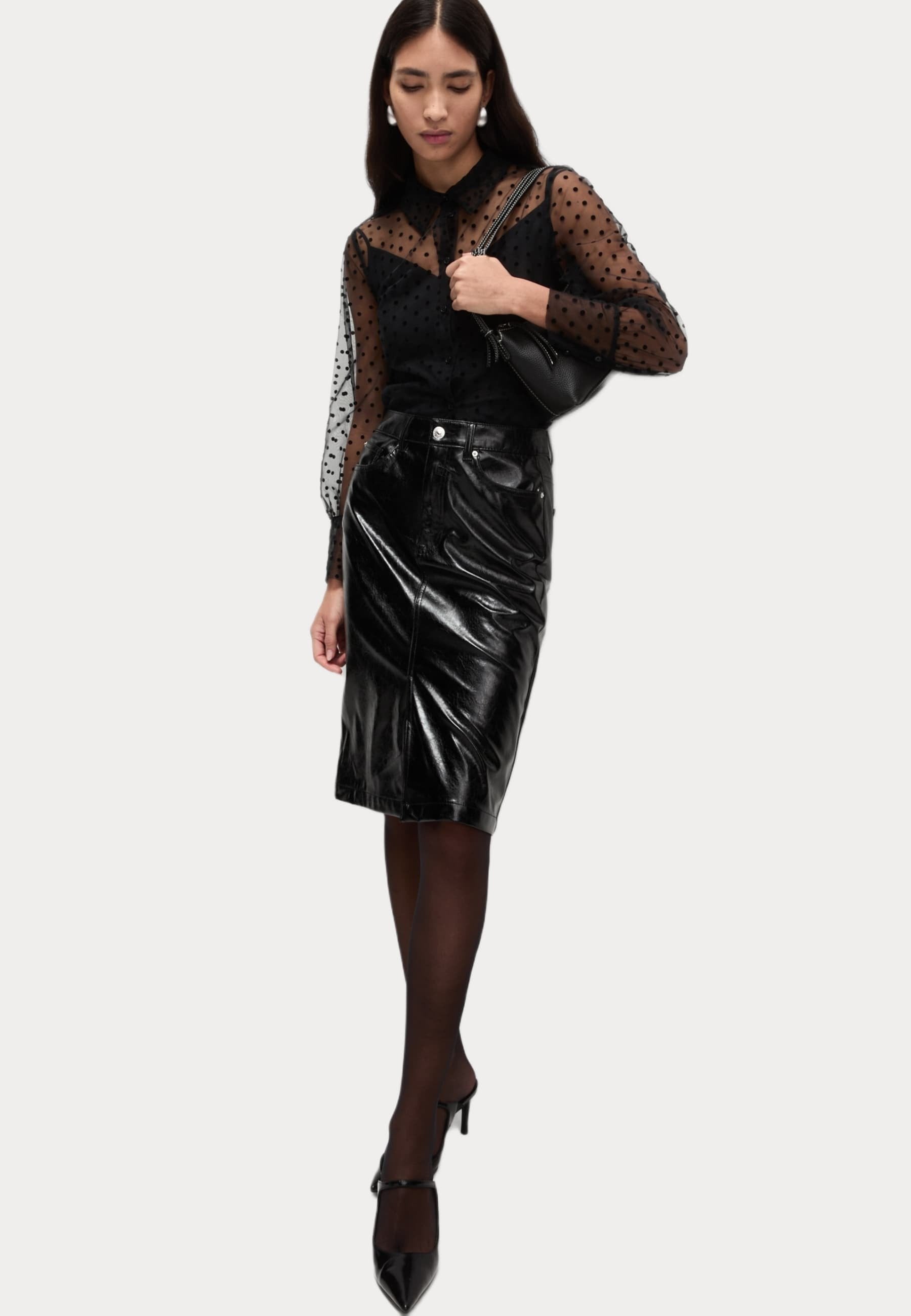 Marks & Spencer SHEER POLKA DOT COLLARED