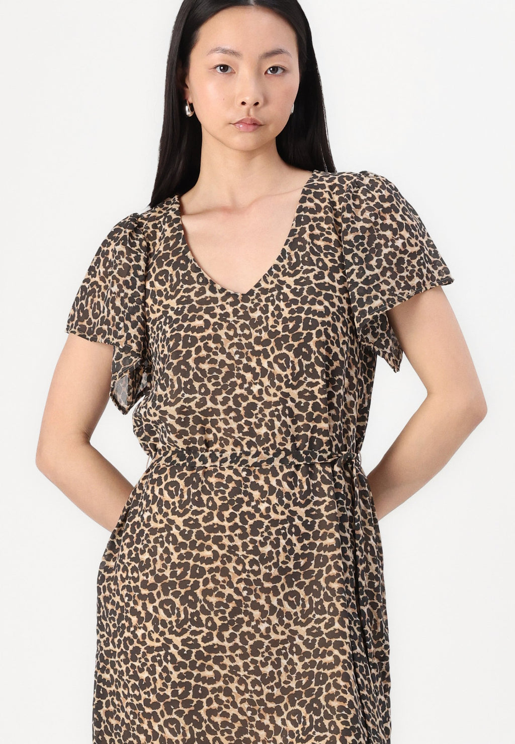 VILA VIMICADA V NECK LEO SHORT DRESS
