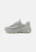 Skechers D'LITES - Trainers - gray/silver/lime