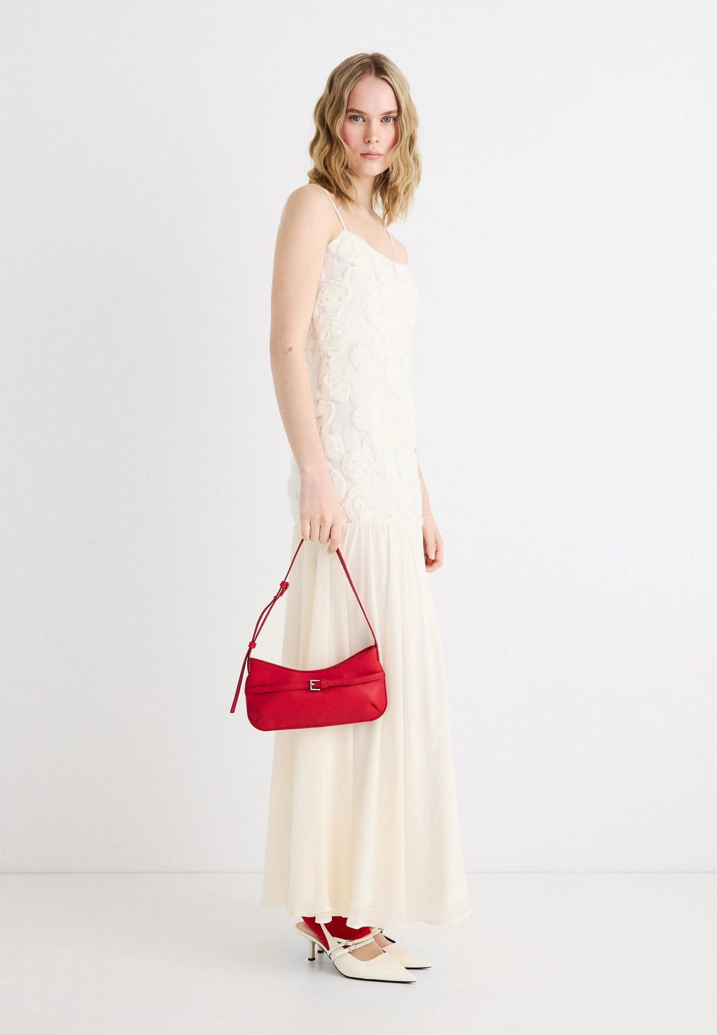 Gina Tricot EMBROIDERY DROPPED WAIST DRESS