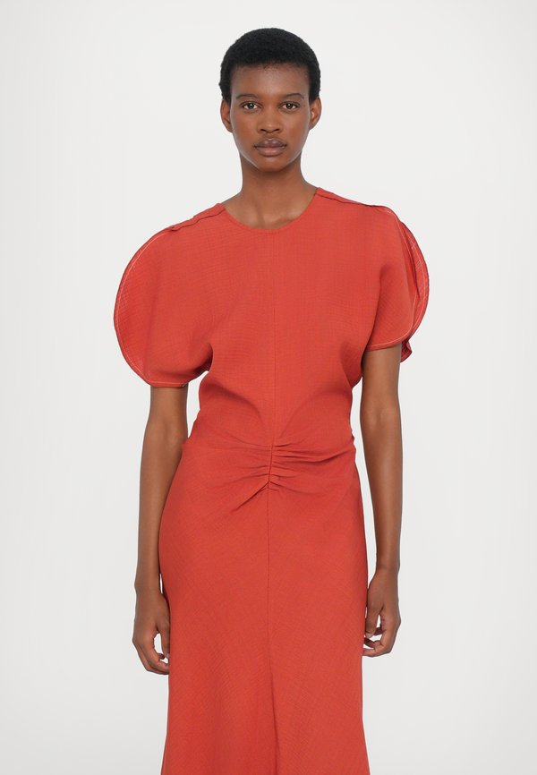 Victoria Beckham GATHERED WAIST MIDI DRESS