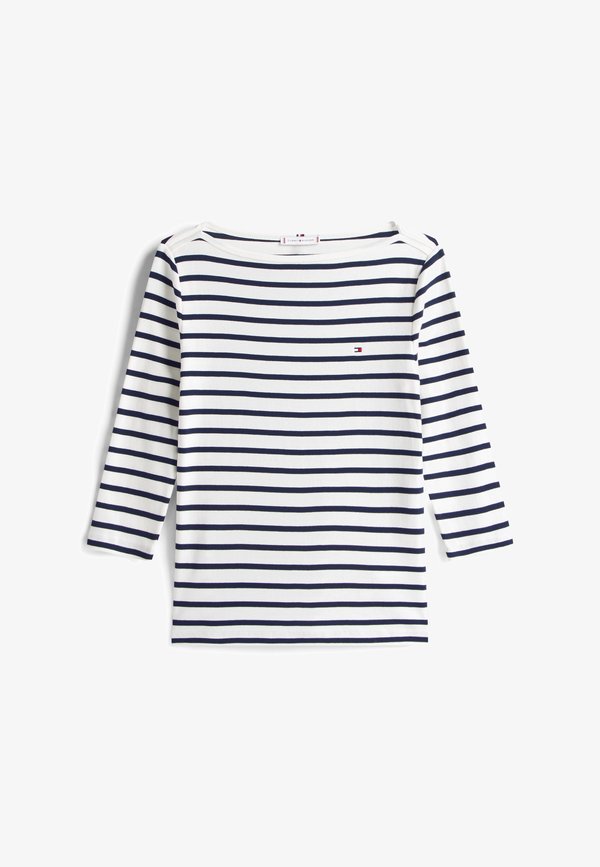 Tommy Hilfiger SLIM FIT - Long sleeved top - ecu/dark night navy