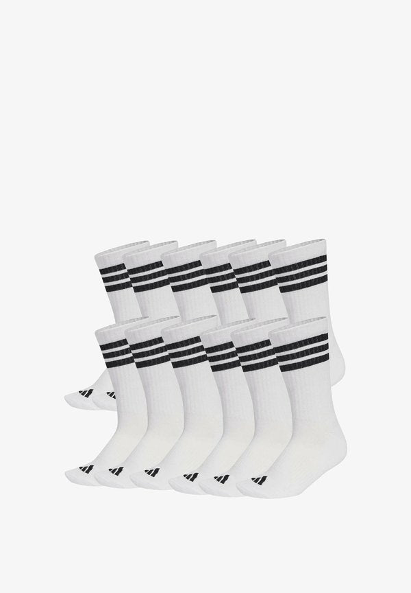 adidas Sportswear UNISEX 12ER PACK - 3-STRIPES ESSENTIALS CUSHIONED CREW LOGO GEPOLSTERT - Socks - weiß