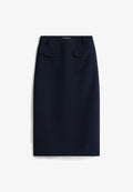Tommy Hilfiger PUNTO TAILORED MIDI  - A-line skirt - dark night navy