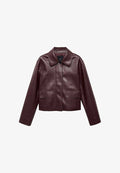 Mango Faux leather jacket - bordeaux