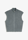 Bershka WASH - VEST - Waistcoat - blue