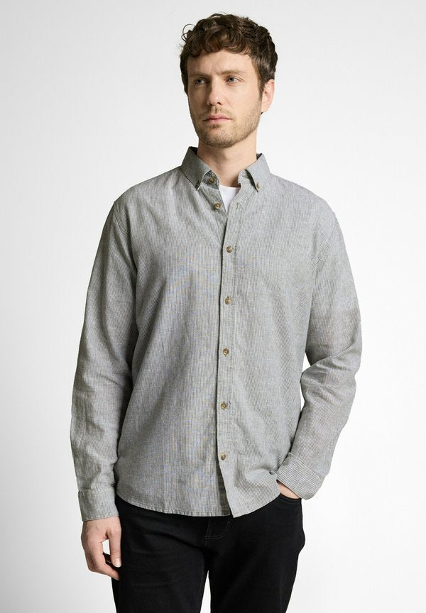 TOM TAILOR Shirt - leaf green small stripe