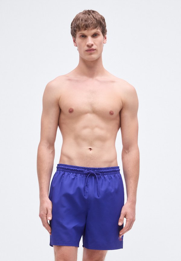 Calvin Klein Swimwear MEDIUM DRAWSTRING WAISTBAND - GRAPHIC MONOGRAM  - Swimming shorts - blue river fog
