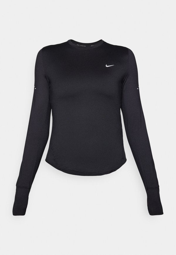 Nike Performance SWIFT - Long sleeved top - black/reflective silver-coloured