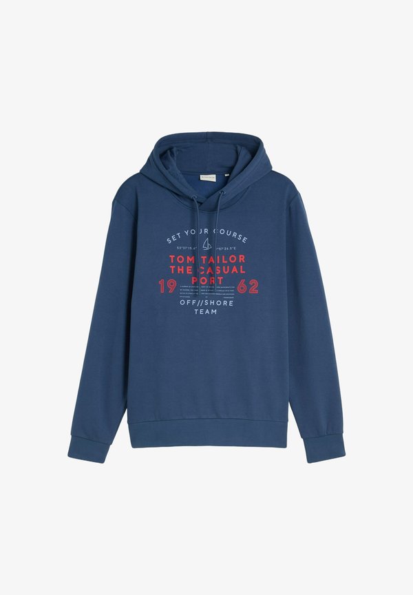 TOM TAILOR BASIC PRINTED HOODIE - Hoodie - dark duck blue