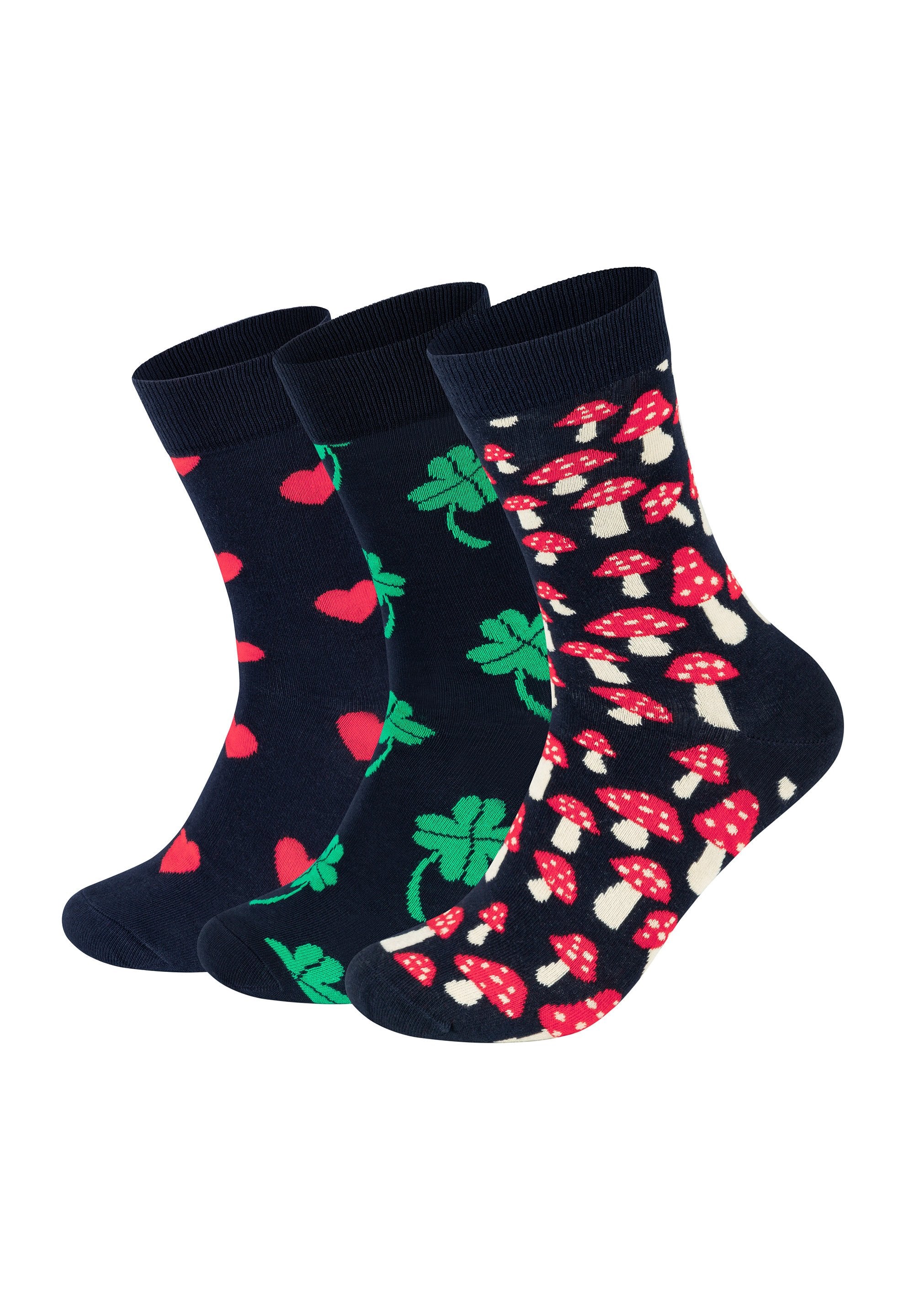 Happy Socks 3-PACK MUSHROOM-HEART-BIG LUCK
