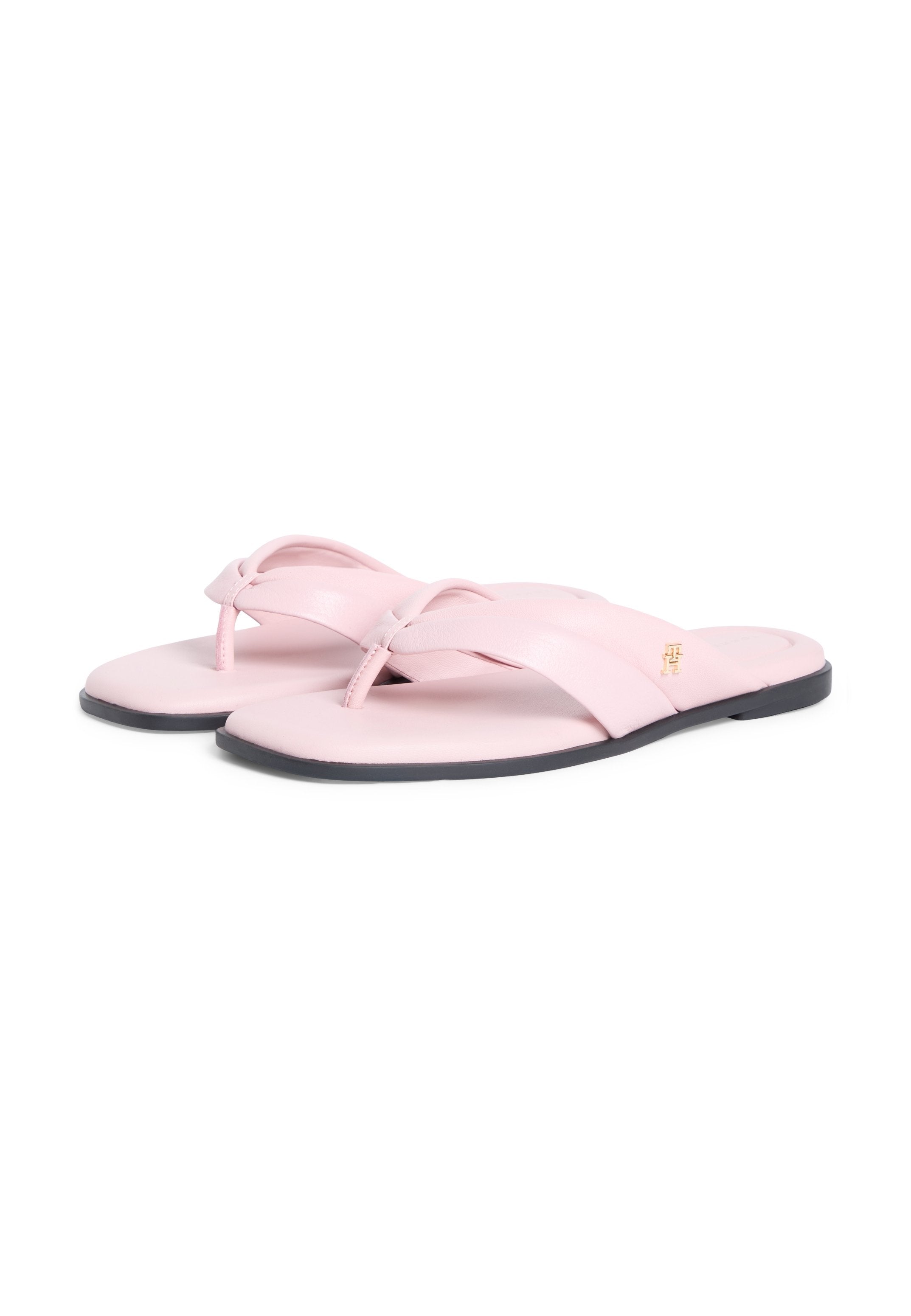 LEATHER TOE POST FLAT SANDALS Media 2