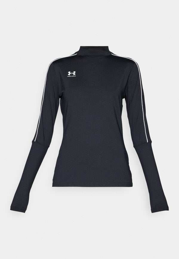 Under Armour CHALLENGER - Long sleeved top - black/white