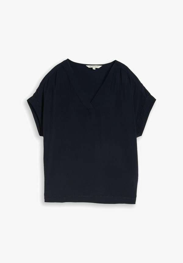 TOM TAILOR TOM TAILOR BLUSEN & SHIRTS LOOSE FIT BLUSE MIT V-AUSSCHNITT - Blouse - sky captain blue