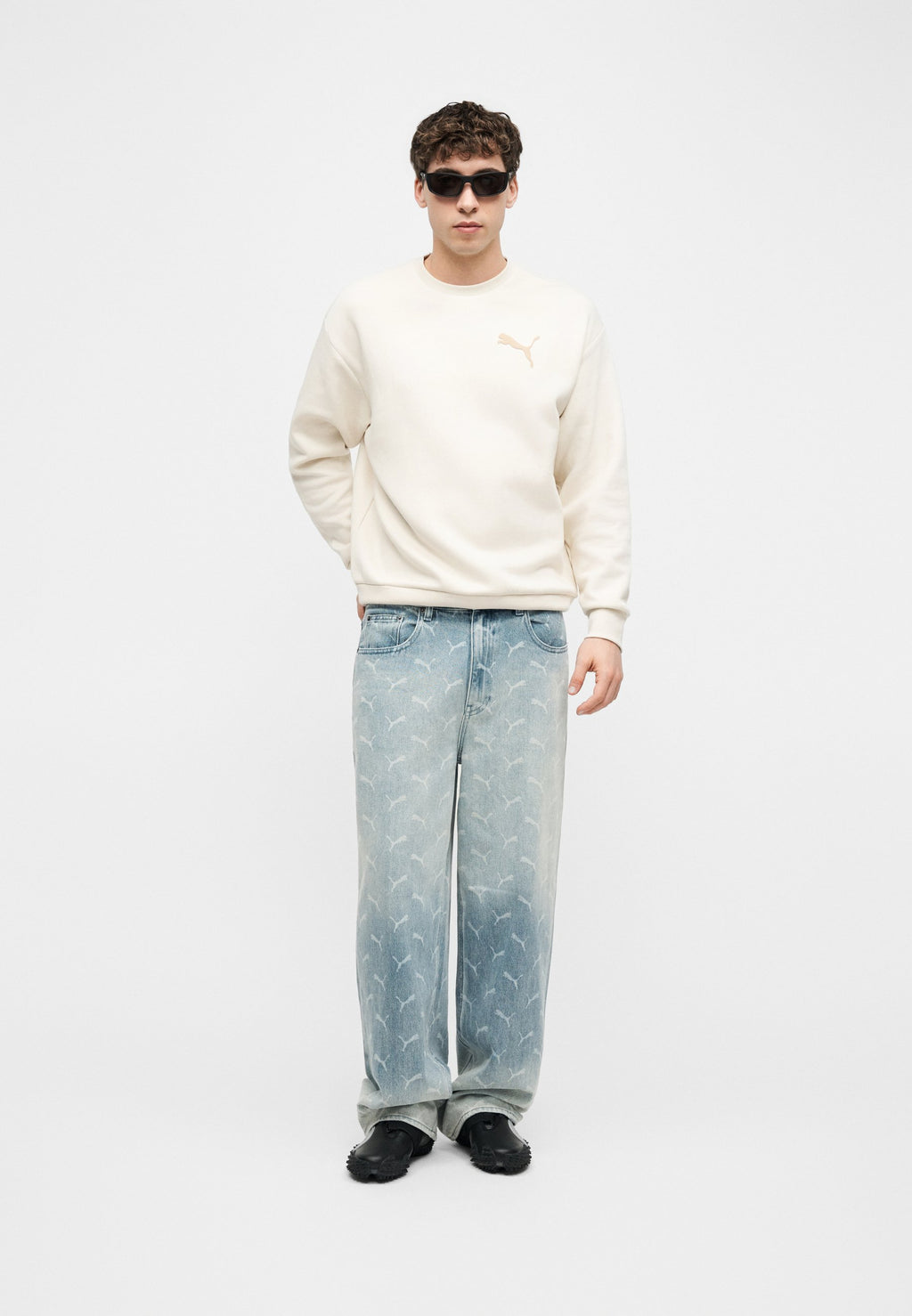 Puma ELEVATED CAT LOGO RELAXED CREW