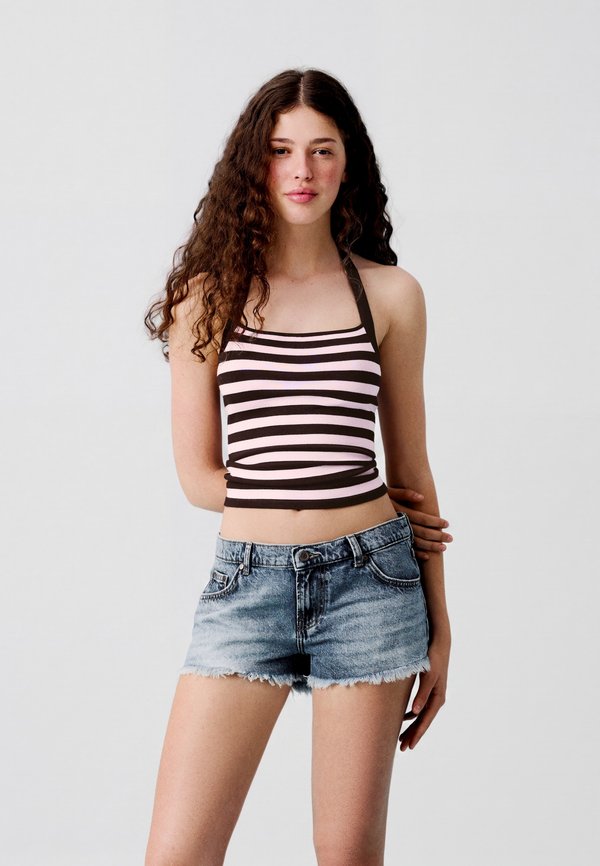 Bershka Denim shorts - dark blue
