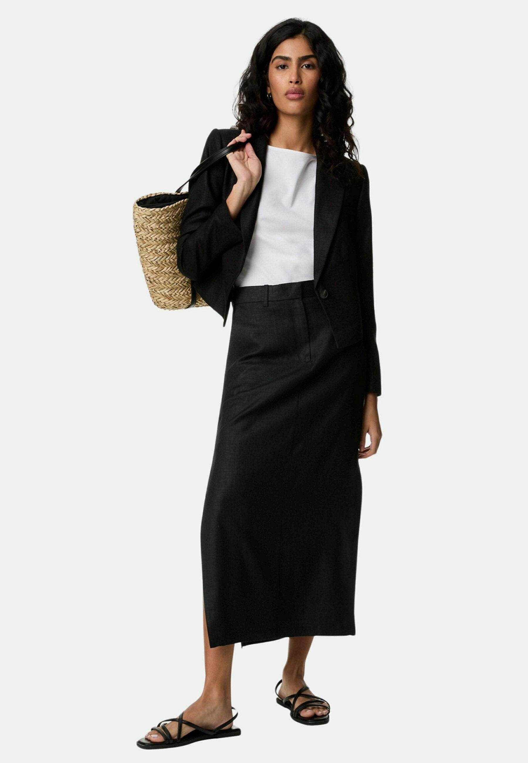 Marks & Spencer Linen Blend Side Split Column