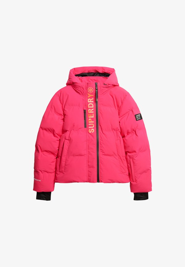 Superdry & Co HOODED SKI BOXY PUFFER  - Winter jacket - hyper fire pink