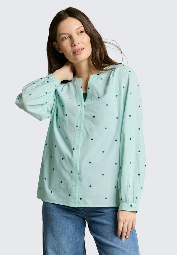 TOM TAILOR WITH EMBROIDERY - Blouse - blue haze heart design