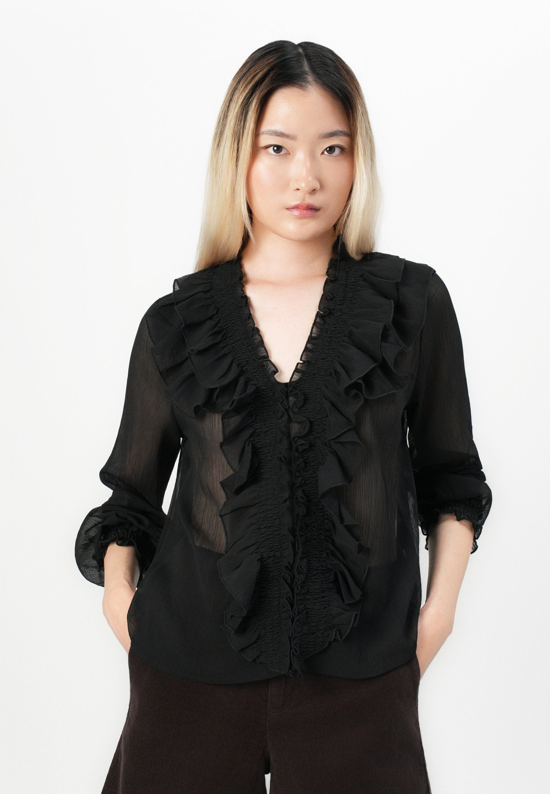 ONLY ONLANINA LIFE RUFFEL V NECK