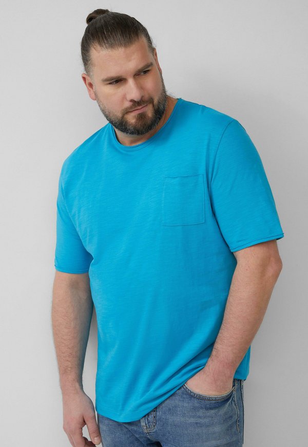s.Oliver MIT STRUKTUR UND OFFENE ÄRMELKANTEN - Basic T-shirt - türkis