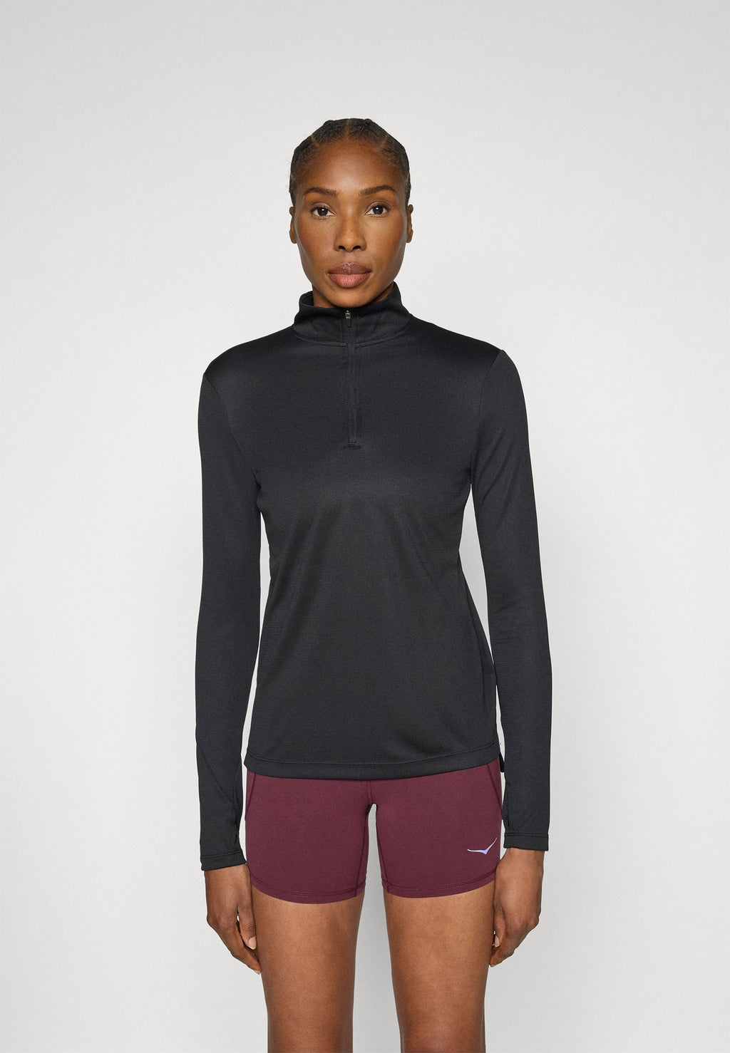 Even&Odd active LONG SLEEVE HIGH NECK TOP WITH 1/4 ZIP