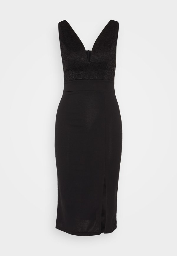 WAL G. CELIA V NECK MIDI DRESS
