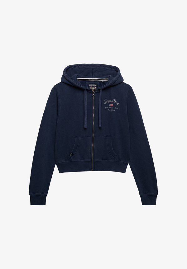 Superdry & Co SUPERDRY ATHLETIC ESSENTIALS CROPPED ZIP HOODIE.. - Zip-up sweatshirt - classic navy