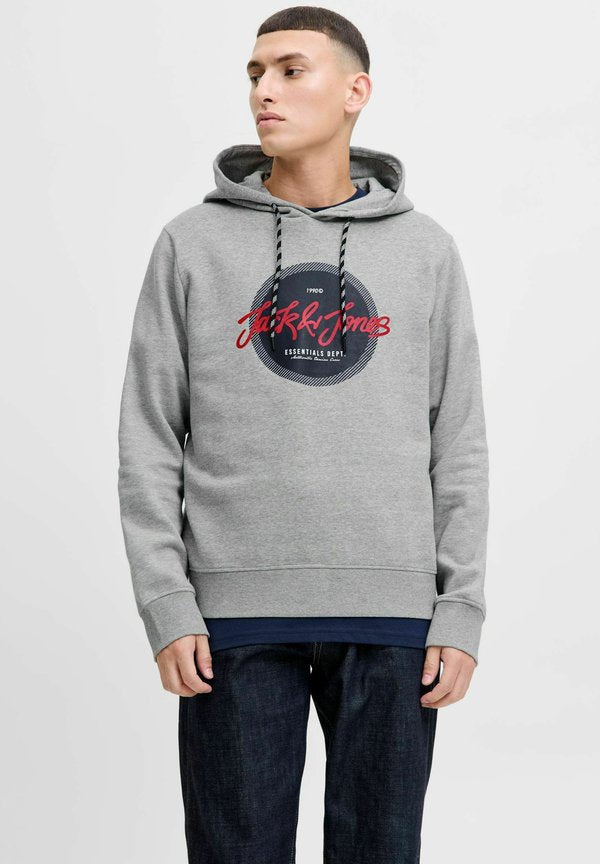 Jack & Jones Logo - Hoodie - grey melange
