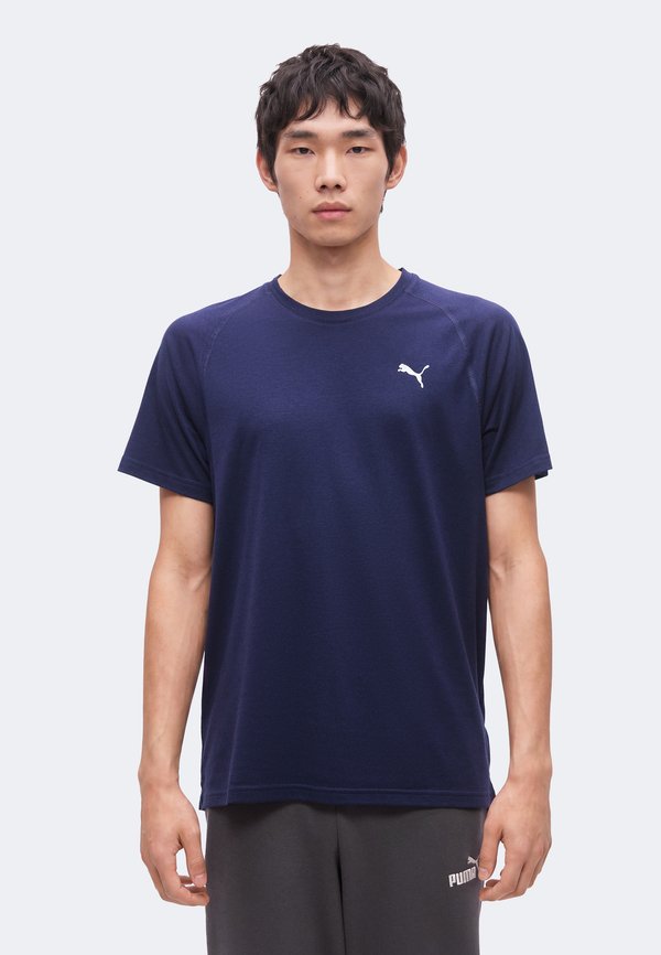 Puma PWRTRAIN TRIBLEND TEE - Sports T-shirt - navy