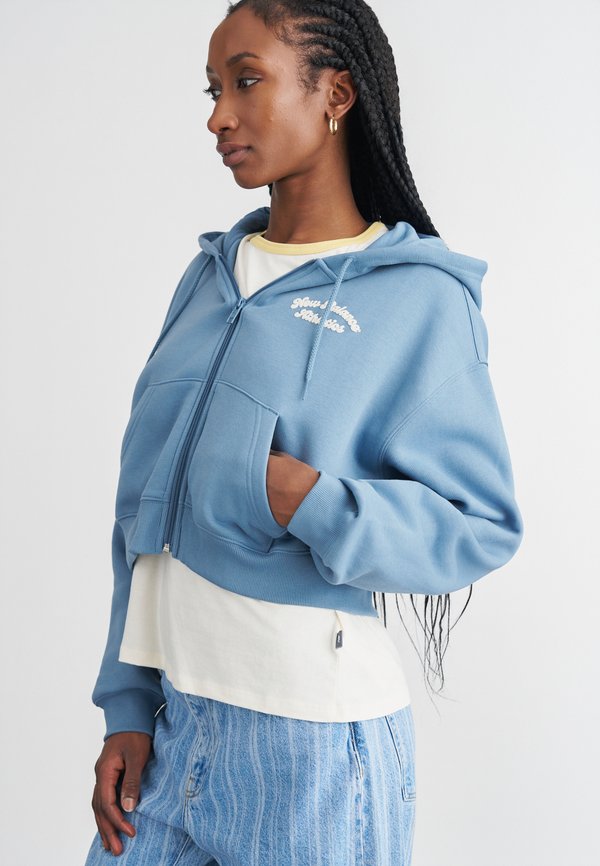 New Balance LINEAR HERITAGE FULL ZIP - Zip-up sweatshirt - shoreline blue