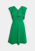 WAL G. DANYA RUFFLE SLEEVE ZIP SKATER DRESS