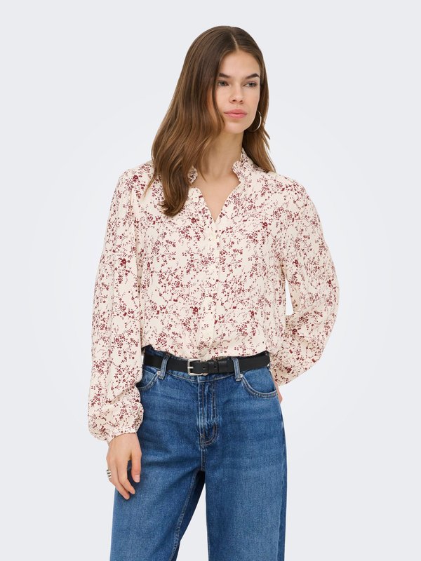 ONLY ONLRAYA - Button-down blouse - egret