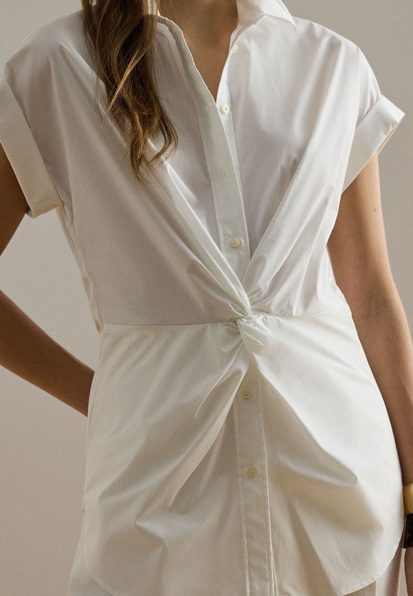 Lauren Ralph Lauren TWIST-FRONT COTTON SHORT-SLEEVE SHIRT