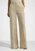 Lauren Ralph Lauren PINSTRIPE LINEN BLEND WIDE LEG TROUSER