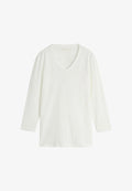TOM TAILOR TOM TAILOR T-SHIRT BASIC LANGARMSHIRT MIT V-AUSSCHNITT - Long sleeved top - whisper white
