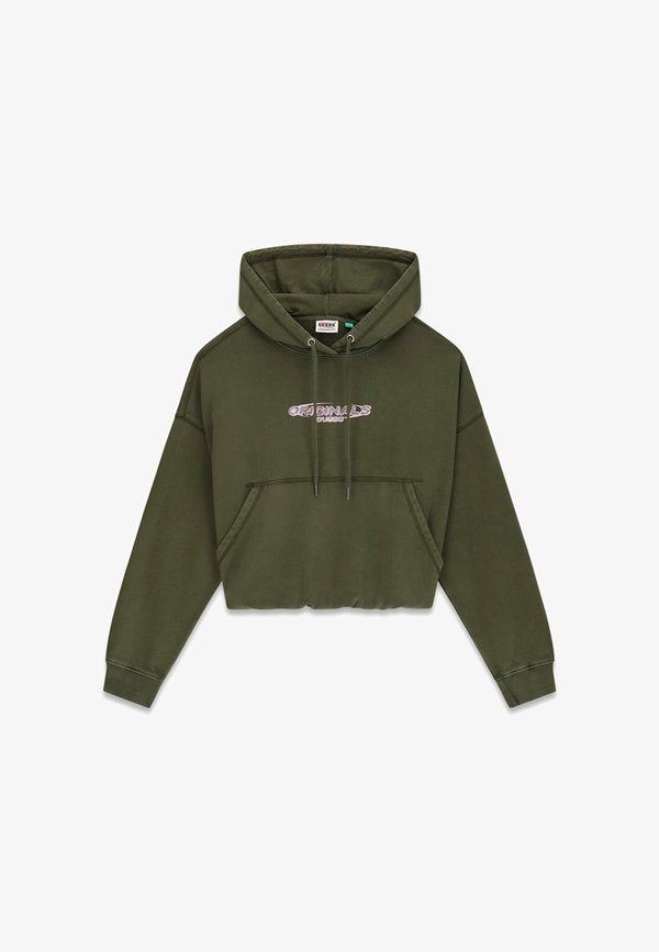 Guess MIT BUBBLE-SAUM - Hoodie - olivgrün