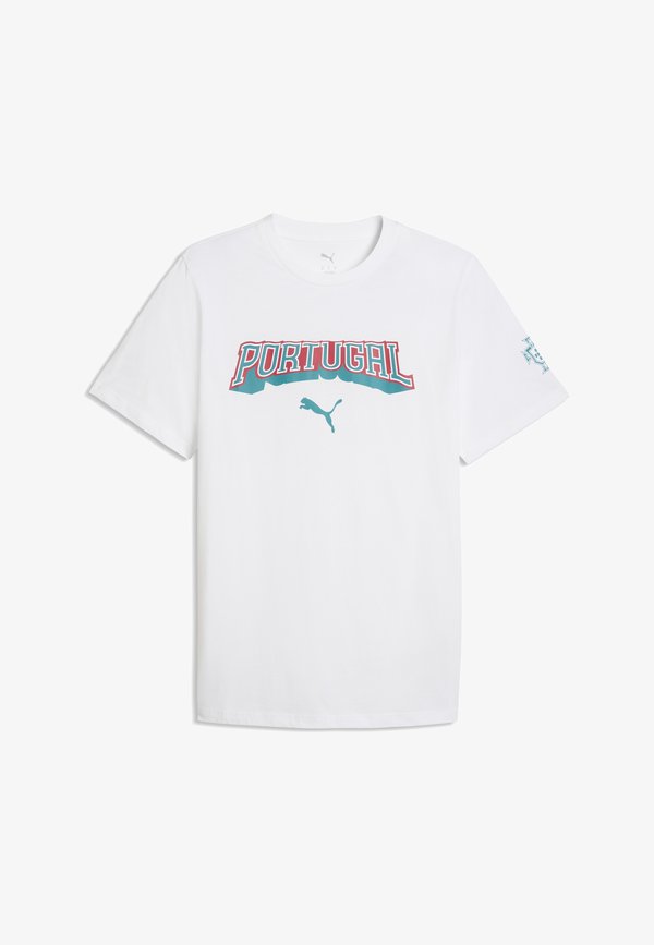 Puma PORTUGAL FPF FTBLCULTURE TEE - National team wear - white-green lagoon