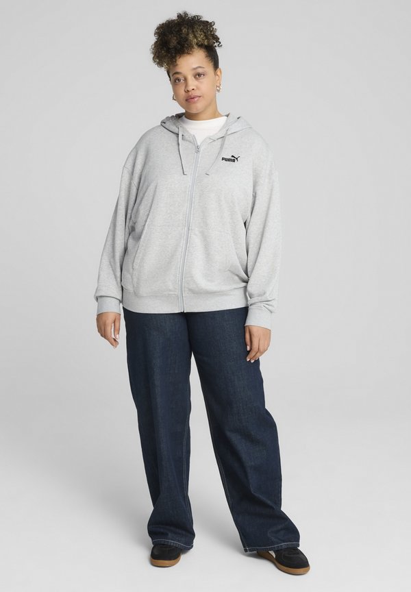 Puma SMALL LOGO COMFORT MIT DURCHGEHENDEM  - Zip-up sweatshirt - light gray heather
