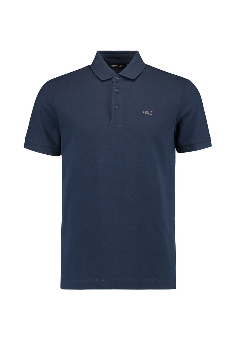 Marinefarbenes Poloshirt aus weichem Baumwollstoff mit klassischem Kragen, Drei-Knopf-Leiste und kleinem gestickten Logo auf der Brust.