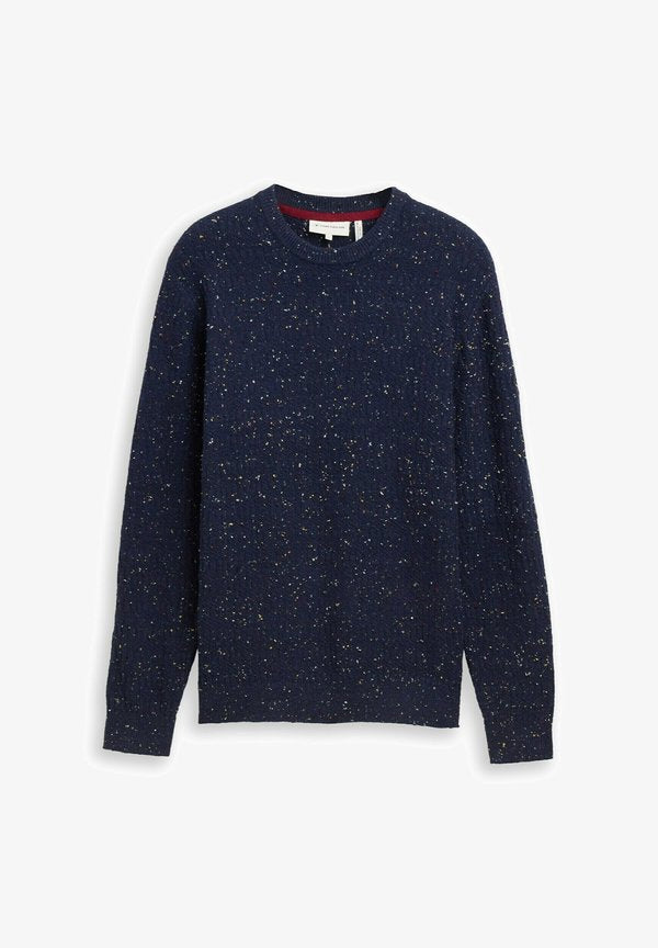 TOM TAILOR PULLOVER MIT RUNDHALSAUSSCHNITT - Jumper - navy multicolor neps