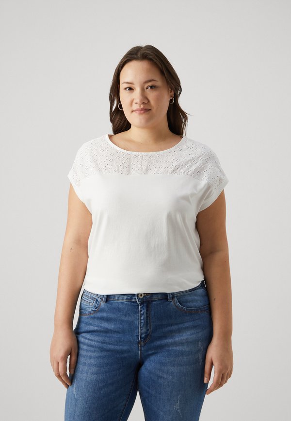 Vero Moda Curve VMCKAYA O NECK - Print T-shirt - snow white