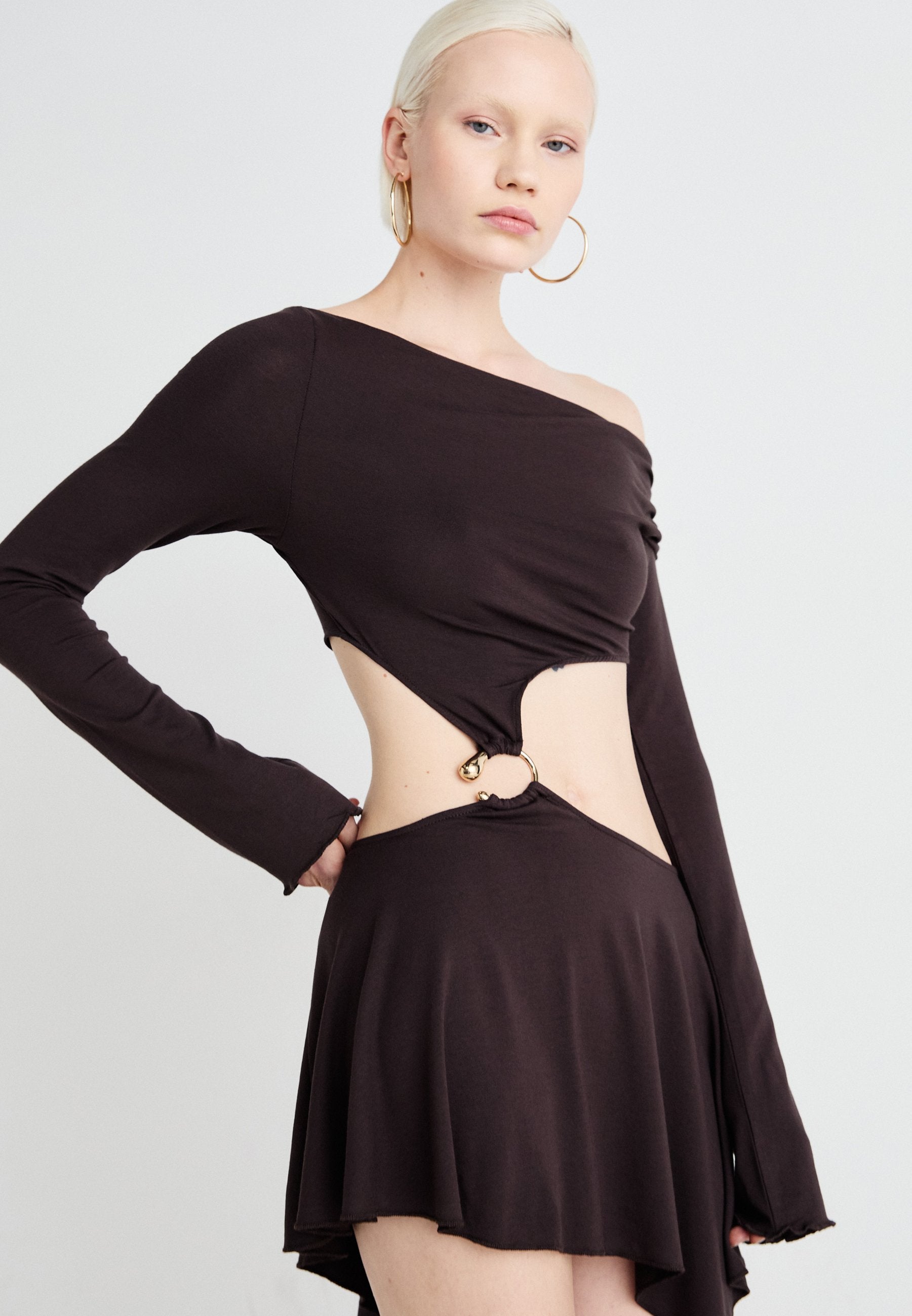 Jaded London TRIM ASYMMETRIC DRESS