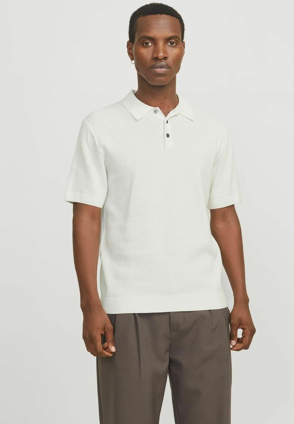 Jack & Jones JJCOOPER STRICK-POLOHEMD STRUKTUR NORMAL FIT - Polo shirt - White