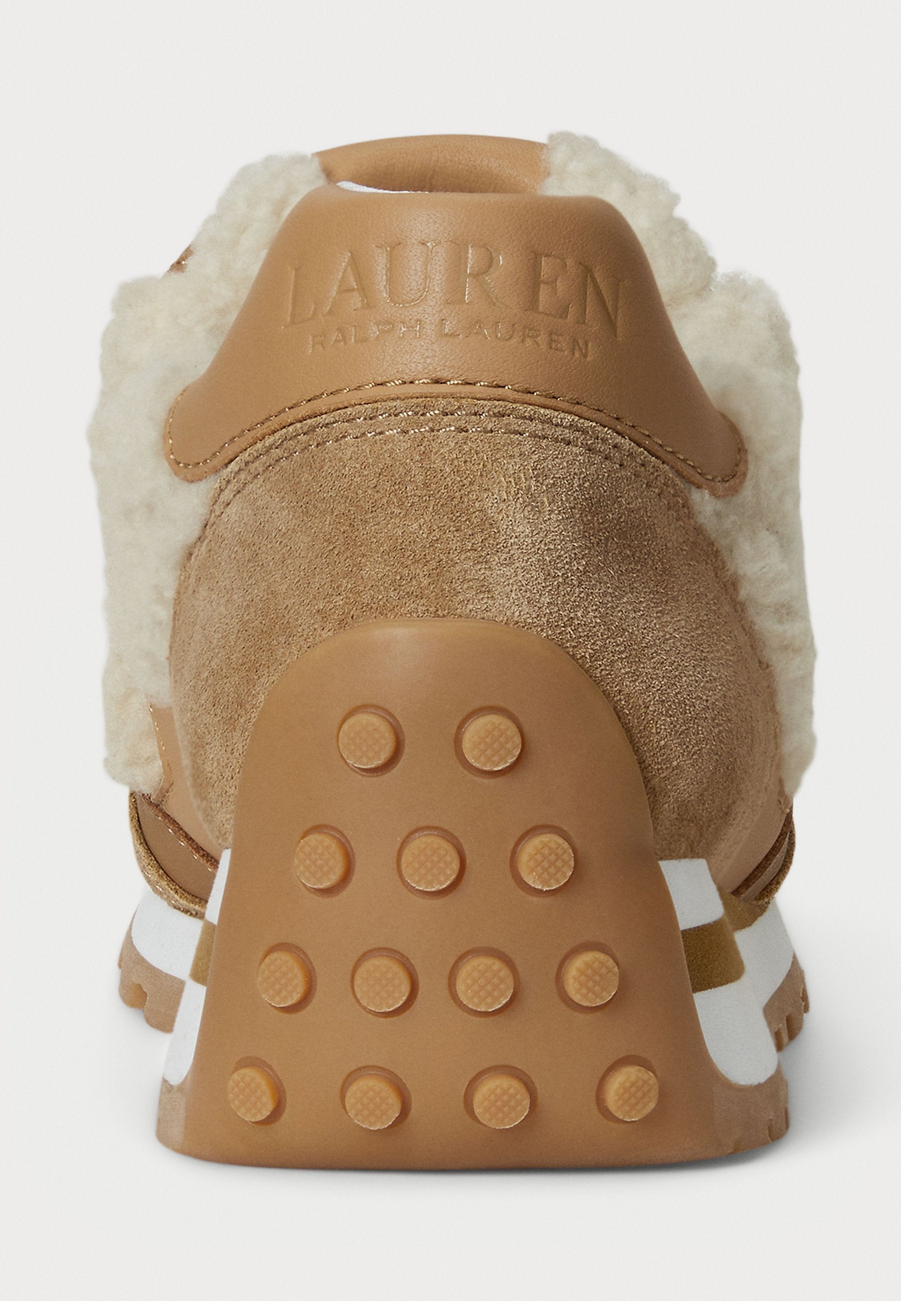 Lauren Ralph Lauren DANI SHEARLING TRIM SUEDE SNEAKER