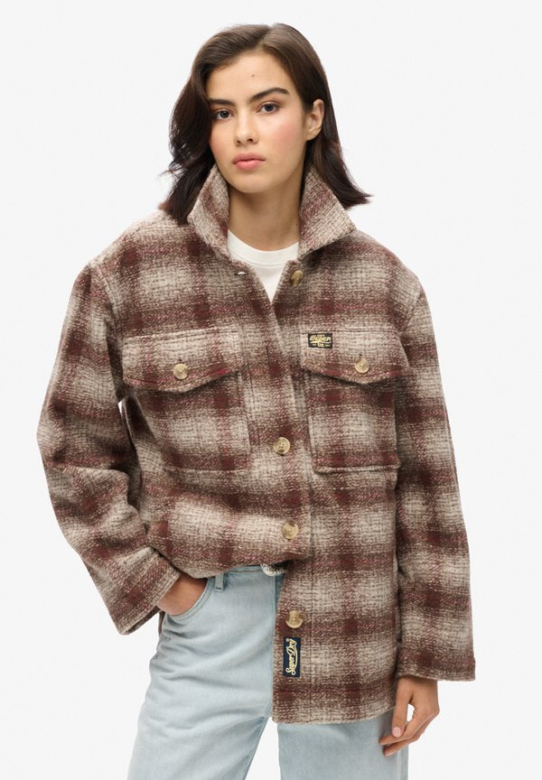 Superdry & Co HEAVYWEIGHT - Summer jacket - ivory ombre check